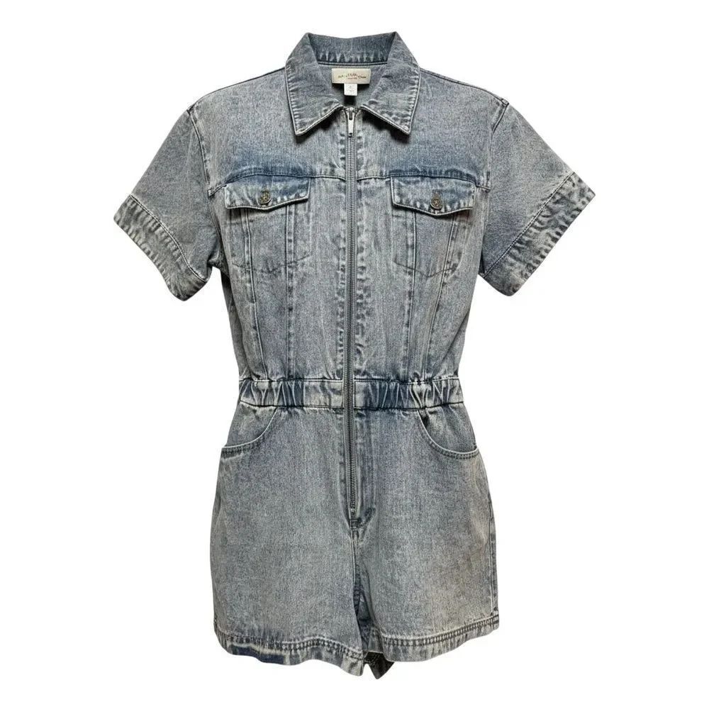 WeWoreWhat Blue Denim Romper